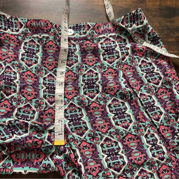 Anthropologie Elevenses Women's 4 Boho Printed Wide Leg Pants high rise flowy - Picture 6 of 13